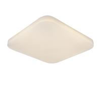 Plafonnier LED 25 cm plafonnier cuisine lumière LED blanc chaud carré, métal plastique blanc opale, 1x 12W 600lm 3000K, LxH 25x5 cm