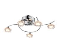 Plafonnier LED 25 watts en cristal acrylique chromé en forme de fleur