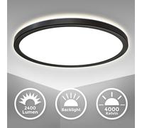 Plafonnier LED Ø29cm luminaire plafond ultra plat éclairage indirect 18W 4000K