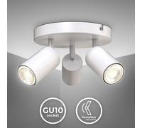 Plafonnier LED 3 flammes ronde pivotante rotative GU10 blanc mat salon cuisine