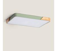 LEDKIA LIGHTING - Plafonnier LED Rectangulaire CCT Sélectionnable | 30W Éclairage Efficace | 2400 lm Instantané | Normes CE & RoHS | Bois et Métal, Blanc, 50x625x425 mm