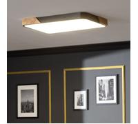 Plafonnier LED 30W Rectangulaire Bois et Métal 625x425 mm CCT Sélectionnable Semi-Dari Noir