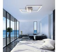 Briloner Leuchten 3210-018 LED orientable, plafonnier à Gradation, 24 Watt, 1.800 Lumen, 3.000 Kelvin, Couleur Chrome-Argent, W 620 x 368 x 73 mm (L x B x H)