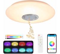 Plafonnier Led 36W avec Haut-parleur Bluetooth, Luminaire Plafonnier à Changement de Couleur, 3600LM, 3000-6500K, IP44