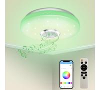 Plafonnier LED 36W Dimmable,Haut-parleur Bluetooth, Lumière avec Télécommande/App Contrôle, Changement de Couleur RGB,Lampe de Plafond pour Cuisine,Chambre,Salle de Bain,Salon, D'Enfants Ø30cm