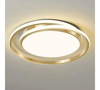 Plafonnier LED 38W en Forme de Cercle Doré Luminaire de Plafond à Gradation Infinie avec Télécommande pour Salon Couloir Salon Chambre [Classe énergétique A+++]