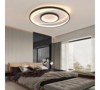 Plafonnier LED 50 W avec Anneau de télécommande - Éclairage de Plafond encastré en Acrylique Noir - pour Salon, Chambre à Coucher, Cuisine - Fixtu - Une Couleur - Ellipse