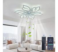 Plafonnier LED 72 W avec ventilateur 6 vitesses à intensité variable, ventilateur de plafond moderne avec éclairage et télécommande, moteur réversible, avec minuterie, pour salon et chambre à couche