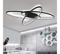 Plafonnier LED 75 W à intensité Variable avec télécommande, Abat-Jour en Acrylique, luminaire de Plafond pour Salle à Manger, Design Ovale Moderne, décoration Chic pour Chambre à Coucher, Blanc