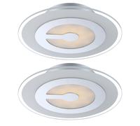 Plafonnier LED 9 watts pour chambre d'amis, verre blanc satiné, chrome, éclairage Globo 41698-3