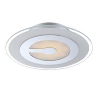 Plafonnier LED 9 watts pour chambre d'amis, verre blanc satiné, chrome, éclairage Globo 41698-3