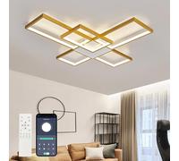 Plafonnier LED 90 W avec télécommande et application à intensité variable de 76,2 cm, minuterie et fonctions de mémoire, veilleuse 3000 K/4500 K/6000 K pour salon, chambre à coucher, cuisine - Blanc
