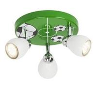 BRILLIANT lampe Soccer LED Spotrondell 3flg blanc/vert-noir-blanc | 3x LED-PAR51, GU10, 3W lampes à réflecteur LED incluses, (250lm, 3000K) | Échelle A ++ à E | Têtes pivotantes