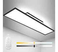 Plafonnier LED à intensité variable - 120 x 30 cm - Avec télécommande - 55 W - Lumière indirecte - Lumière blanche chaude et froide - Lampe d'atelier, de bureau, de garage, de salon