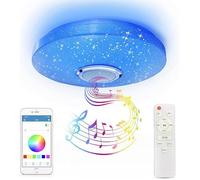 Plafonnier LED à intensité variable 36 W, lumière musicale RVB à couleur changeante avec haut-parleur Bluetooth. YYV