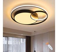 Plafonnier LED à intensité variable - Anneau rond moderne avec télécommande pour salon, chambre à coucher, salle à manger et couloir - Luminaire élégant en métal et acrylique, 50 cm, blanc
