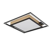 Plafonnier LED à intensité variable aspect bois veilleuse minuterie télécommande salon