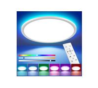 Plafonnier LED à intensité variable avec télécommande,24W IP44 2400LM RGB Changement de couleur RGB Plafonnier rond,3000K-6500K à intensité variable pour chambre à coucher,chambre d'enfant,Ø30CM