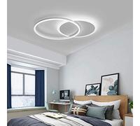 Plafonnier LED à intensité variable avec télécommande, anneau en métal et acrylique, protection des yeux, lampe à suspension moderne pour chambre à coucher, chambre d'enfant, salle d'étude, 2