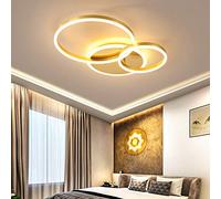 Plafonnier LED à intensité variable avec télécommande, design moderne avec anneau en métal, protection des yeux, lampe à suspension en acrylique pour chambre à coucher, chambre d'enfant, salle