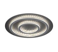 Plafonnier LED à intensité variable avec télécommande Plafonnier cristal anthracite Lampe de salon, changement de couleur, 60W 2100lm blanc chaud-blanc froid, D 60 x 5,5 cm