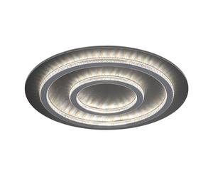 Plafonnier LED à intensité variable avec télécommande Plafonnier cristal anthracite Lampe de salon, changement de couleur, 60W 2100lm blanc chaud-blanc froid, D 60 x 5,5 cm