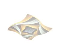 Plafonnier LED à intensité variable avec télécommande Plafonnier de salon blanc, acier acrylique, 75W 6500lm blanc chaud/blanc froid, LxH 49,5 x 5,5 cm