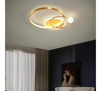 Plafonnier LED à intensité variable avec télécommande - Suspension moderne pour chambre à coucher, chambre d'enfant, salle à manger, cuisine, bureau (doré, 42 cm)