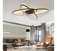 Plafonnier LED à intensité Variable, Design Ovale, éclairage d'intérieur décoratif, idéal pour Un Salon, Une Chambre, Une Cuisine ou Un Bureau, Blanc Chaud/Neutre/Froid, 75 W