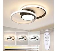 Plafonnier LED à intensité variable, lampe de plafond LED 40W 3000K/4500K/6500K, lustre blanc avec télécommande pour chambre à coucher