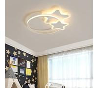 Plafonnier LED à intensité variable moderne pour chambre d'enfants Lampe suspendue en acrylique en forme d'étoile avec télécommande Ø52cm Idéal pour le salon et la cuisine du restaurant (blanc)