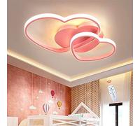 Plafonnier LED à intensité Variable, plafonnier en Forme de cœur, Lampe de Salon Moderne avec télécommande, en métal pour Chambre d'enfant, garçons Filles, décoration de Chambre à Coucher,
