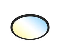 Plafonnier LED à montage apparent, intensité lumineuse variable, avec télécommande Plafonnier noir, 22W 2200lm blanc chaud/blanc froid, DxH 40 x 6,2 cm