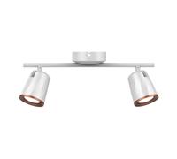 Plafonnier LED à spots orientables, 2 lampes, blanc, H 11,5 cm