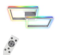 Plafonnier LED Alu 64x64Cm 34W CCT 2700K-6500K RGB Rétroéclairage Télécommande