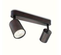 Plafonnier LED Amansour en fonte, 2 ampoules, spot orientable et pivotant, culot GU10, semi-encastré,