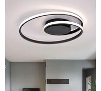 Plafonnier LED Anneau Design Lampe Dimmable Sommeil Chambre Couloir Lampe Noir