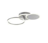 Plafonnier LED anneaux mobiles plafonnier argent lampe de salon, acier plastique, 25,5W 3300lm blanc chaud, LxlxH 50x33,4x8,2 cm