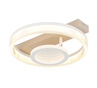 Plafonnier LED Anneaux sable Lampe design effet 3D Lampe de salle à manger éléments mobiles, métal, 18W 850Lm blanc chaud, LxLxH 36x33x10 cm