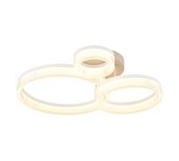 Plafonnier LED anneaux sable Lampe design salle à manger lampe de salon, métal, 24W 2000Lm blanc chaud, LxLxH 51x40,5x12,5 cm