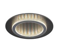 Plafonnier LED anthracite noir Lampe de plafond cristaux Lampe de salon CCT changement de couleur, métal, 24W 3300Lm blanc chaud froid, DxH 35x,5,5 cm