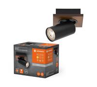 Plafonnier LED Applique Mercure Bois Noir 3,4W GU10 Blanc Chaud Interrupteur