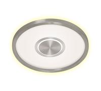 Plafonnier LED argent Lampe de salon ronde Plafonnier rétro-éclairé, rétro-éclairage, 22W 3000Lm blanc chaud, DxH 42,5x3,6 cm