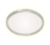 Plafonnier LED argent Lampe de salon ronde Plafonnier rétro-éclairé, rétro-éclairage, 22W 3000Lm blanc chaud, DxH 42,5x3,4 cm
