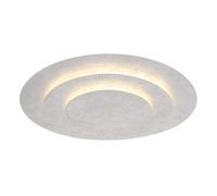 Plafonnier LED argenté Lampe de salon argenté Lampe de salle à manger ronde, métal, 40W 2400Lm blanc chaud, DxH 49x7,5 cm