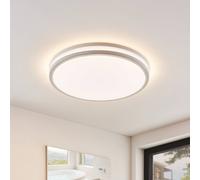 Plafonnier LED Arnim Lindby, dimmable, blanc, Salle de bain, Matière Plastique, Moderne, Plafonnier LED