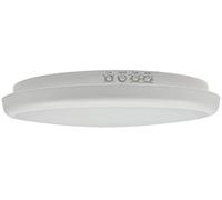Plafonnier LED avec détecteur de mouvement 26cm IP54 intérieur extérieur - détecteur de présence capteur crépusculaire - 16W 1500Lm 40mm plat - lampe ronde pièce humide capteur radar HF 4000k blanc