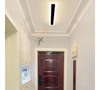 Plafonnier LED avec Détecteur de Mouvement MAX 40W Lampe de Plafond Rectangle Intérieur avec Capteur Lumière du Jour Aluminium Luminaire pour Chambre à Coucher Bureau (Noir Lumière Blanche,80CM)