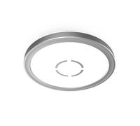 Plafonnier LED avec éclairage de fond Plafonnier argenté Lampe de salon ronde Lampe de couloir plate, 12W 1400lm blanc neutre, DxH 19 x 2,8 cm