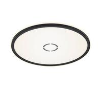 Plafonnier LED avec rétro-éclairage Lampe de salon noire Plafonnier Lampe de couloir, plastique, 22W 3000lm blanc neutre, DxH 42x2,9 cm